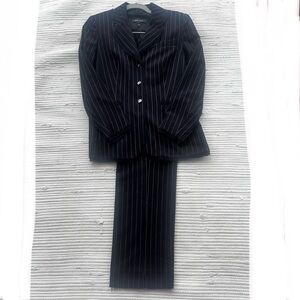 Vintage Escada Navy Wool Pinstripe Pant Suit – Size 36